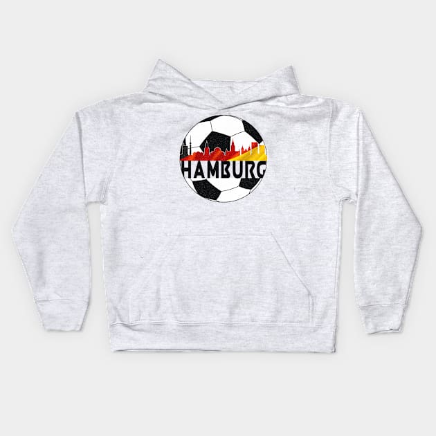 Hamburg Germany Euro 2024 football—Black text Kids Hoodie by Rocky Ro Designs